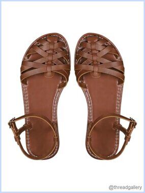 Women's Strappy Huaraches Sandals Dressy Vintage Fisherman Flats